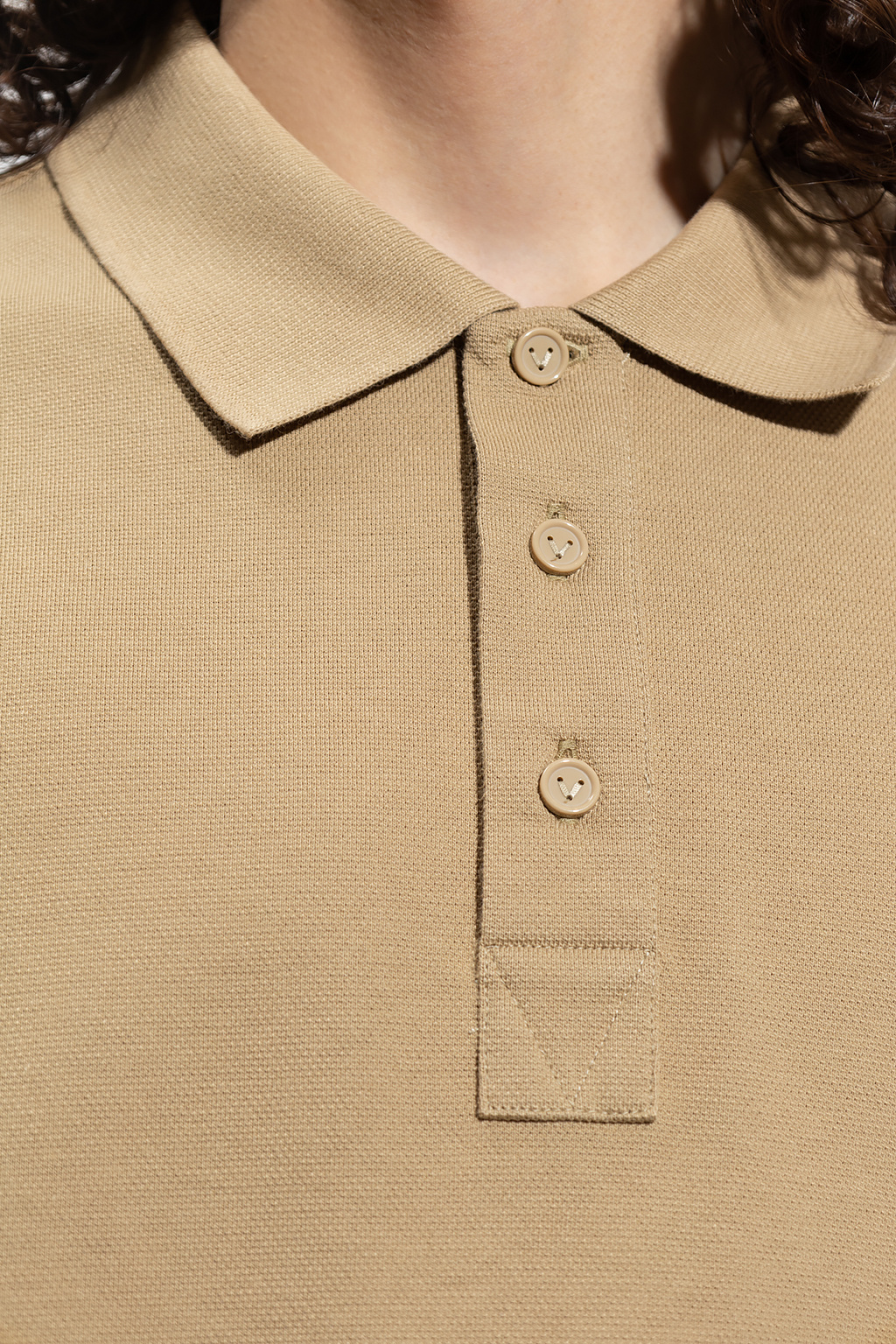 S67 Pigment Polo V0052 - Beige Cotton polo shirt Bottega